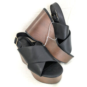 Women's Naomi Platform Wedge Heels Black 6 Open Toe Sandals